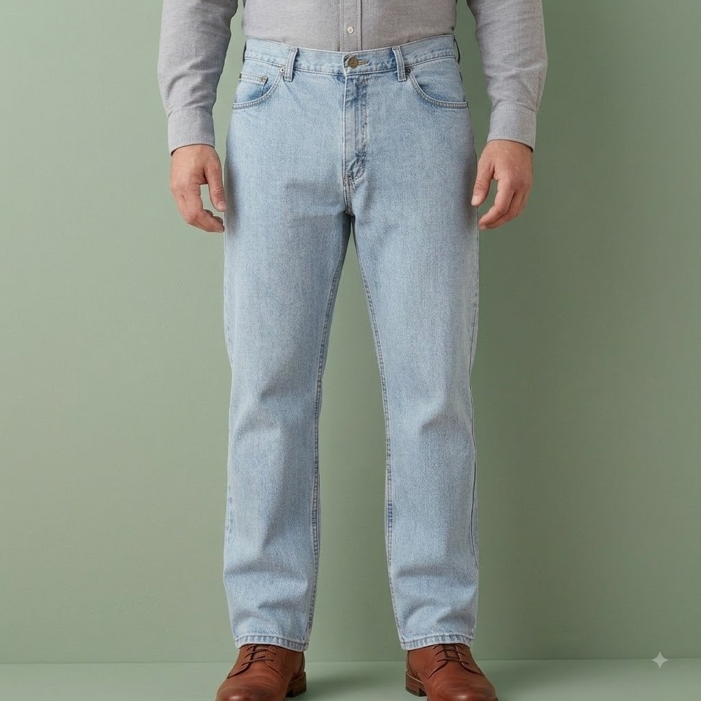 Lee Relaxed Fit Jeans Mens 40x30 Light Wash Denim